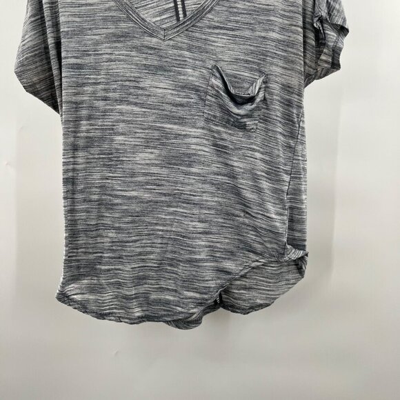 Poof New York Women's V-Neck Sheer Gray Heathered T-Shirt Size Small - Picture 7 of 9